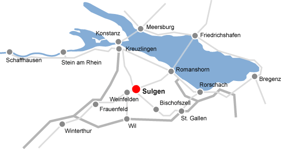 Zufahrtsplan der Gemeinde Sulgen